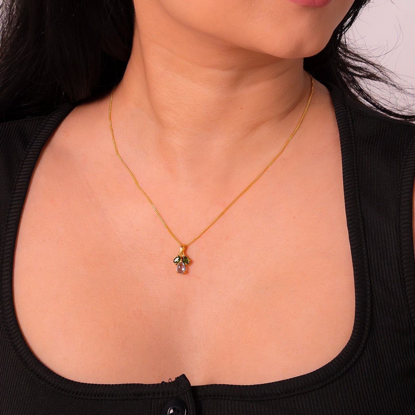 Blue Topaz & Chromium Diopside Sia Necklace - CLJ869