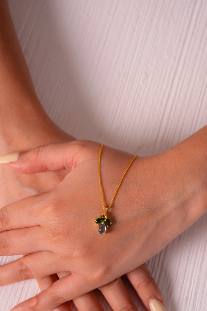 Blue Topaz & Chromium Diopside Sia Necklace - CLJ869