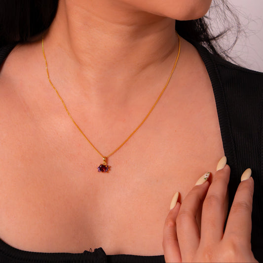 Garnet & Amethyst Maelle Necklace - CLJ870