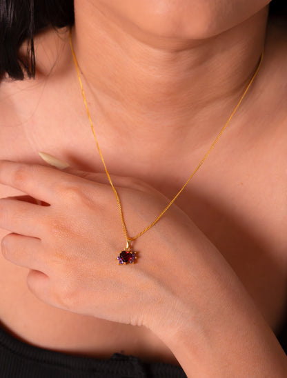 Garnet & Amethyst Maelle Necklace - CLJ870