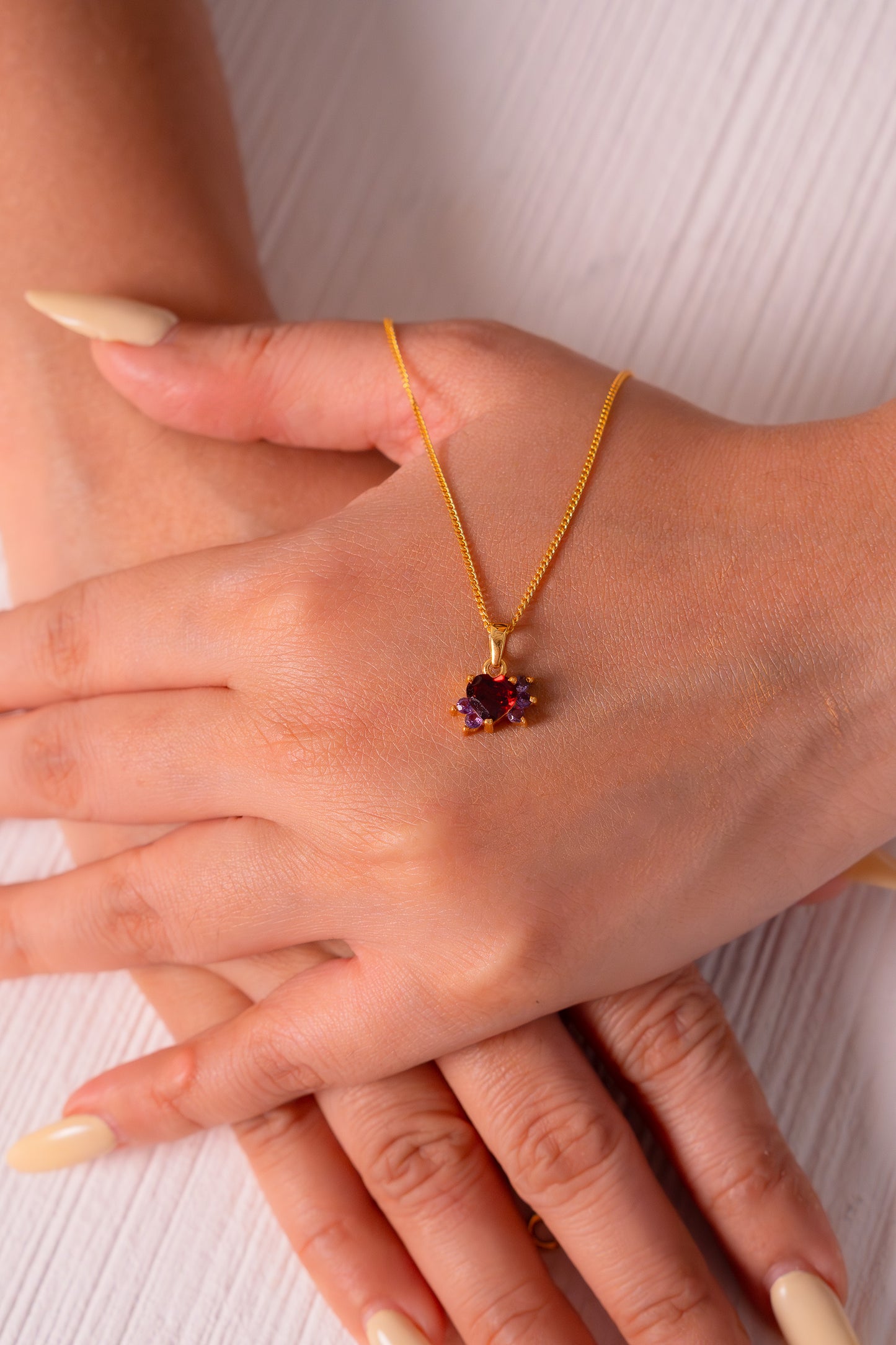 Garnet & Amethyst Maelle Necklace - CLJ870