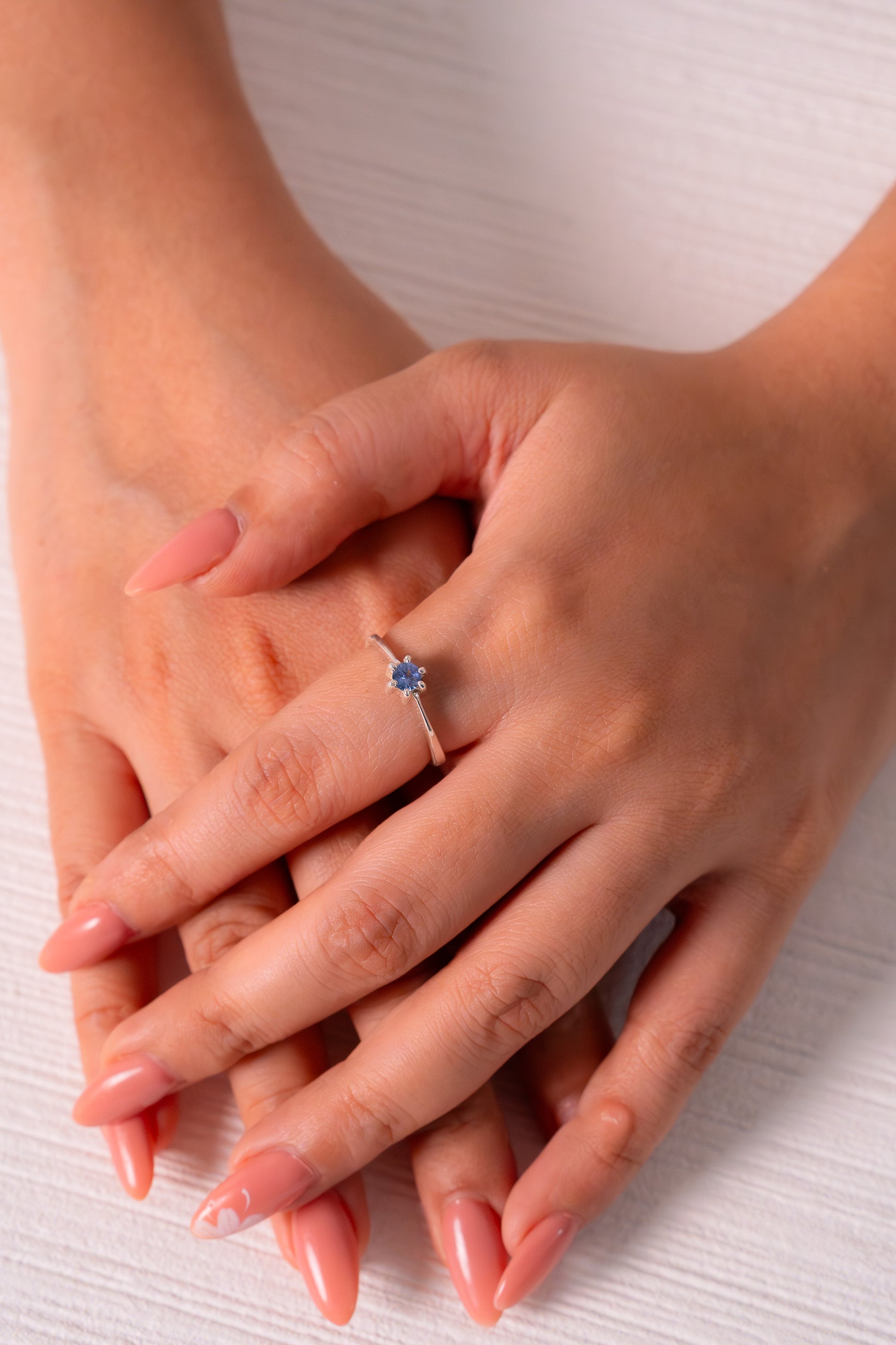 Handmade Sterling Silver Blue Sapphire Leia Ring - CLJ512