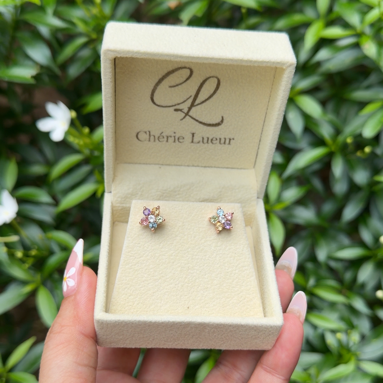White Topaz, Pink Tourmaline, Blue Topaz, Amethyst, Citrine, Peridot Carina Earrings - CLJ935E