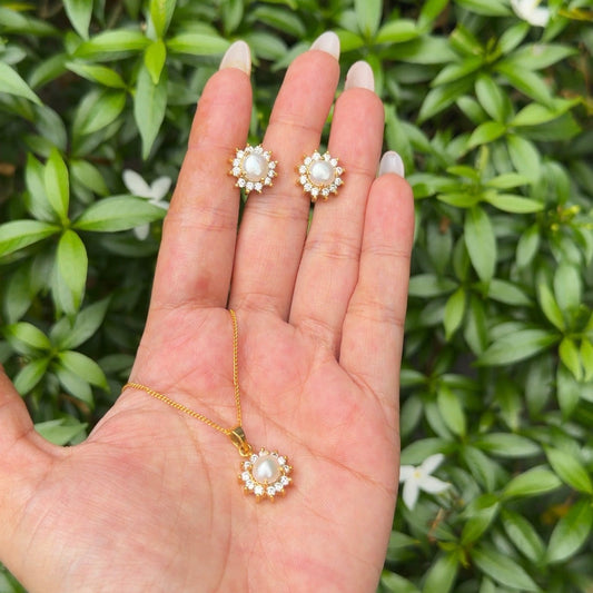 Cultured Pearl Hazel Set- CLJ420