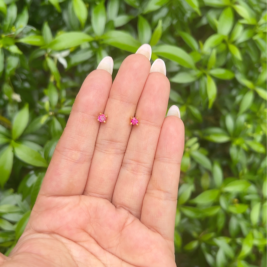 Pink Topaz Daisy Earrings - CLJ597P