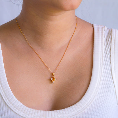 Citrine & Cultured Pearl Oriana Necklace - CLJ692