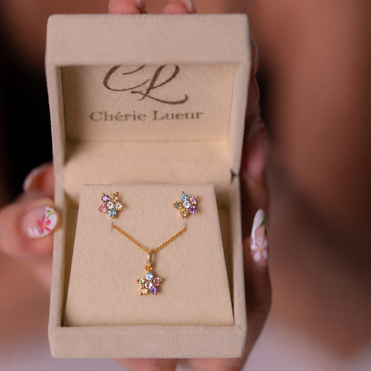 White Topaz, Pink Tourmaline, Blue Topaz, Amethyst, Citrine, Peridot Carina Set - CLJ935S