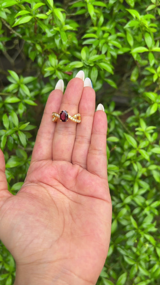 Garnet Blossom Ring - CLJ038