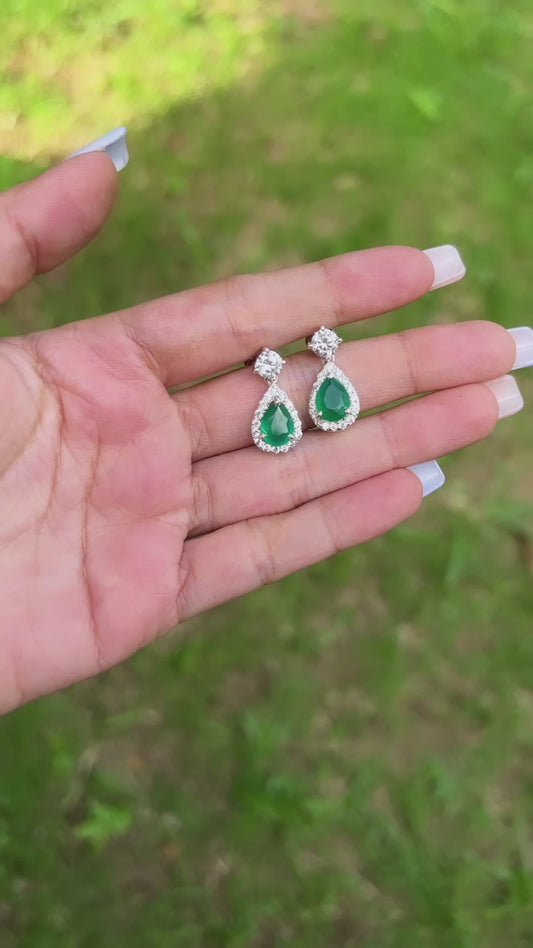Green Agate Mira Earrings - CLJ574