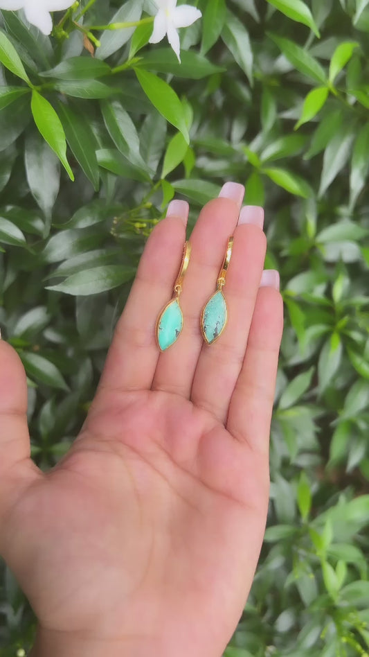 Turquoise Della Hoop Earrings - CLJ438