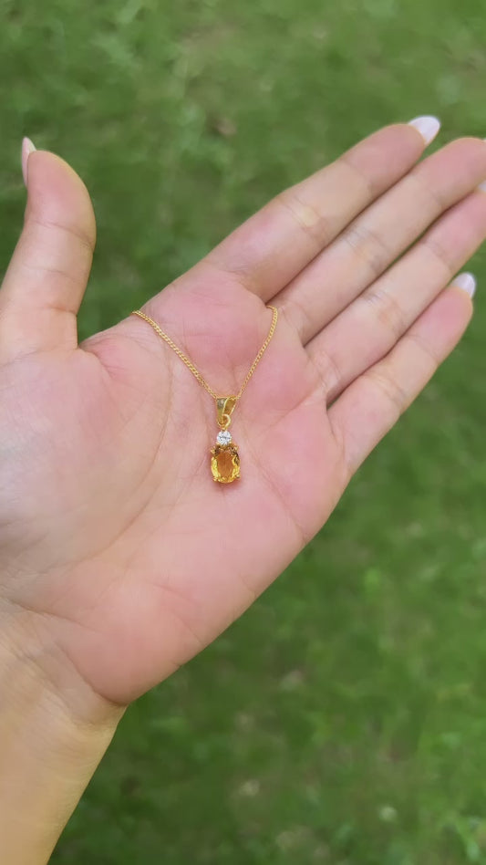 Citrine Leah Necklace - CLJ233C