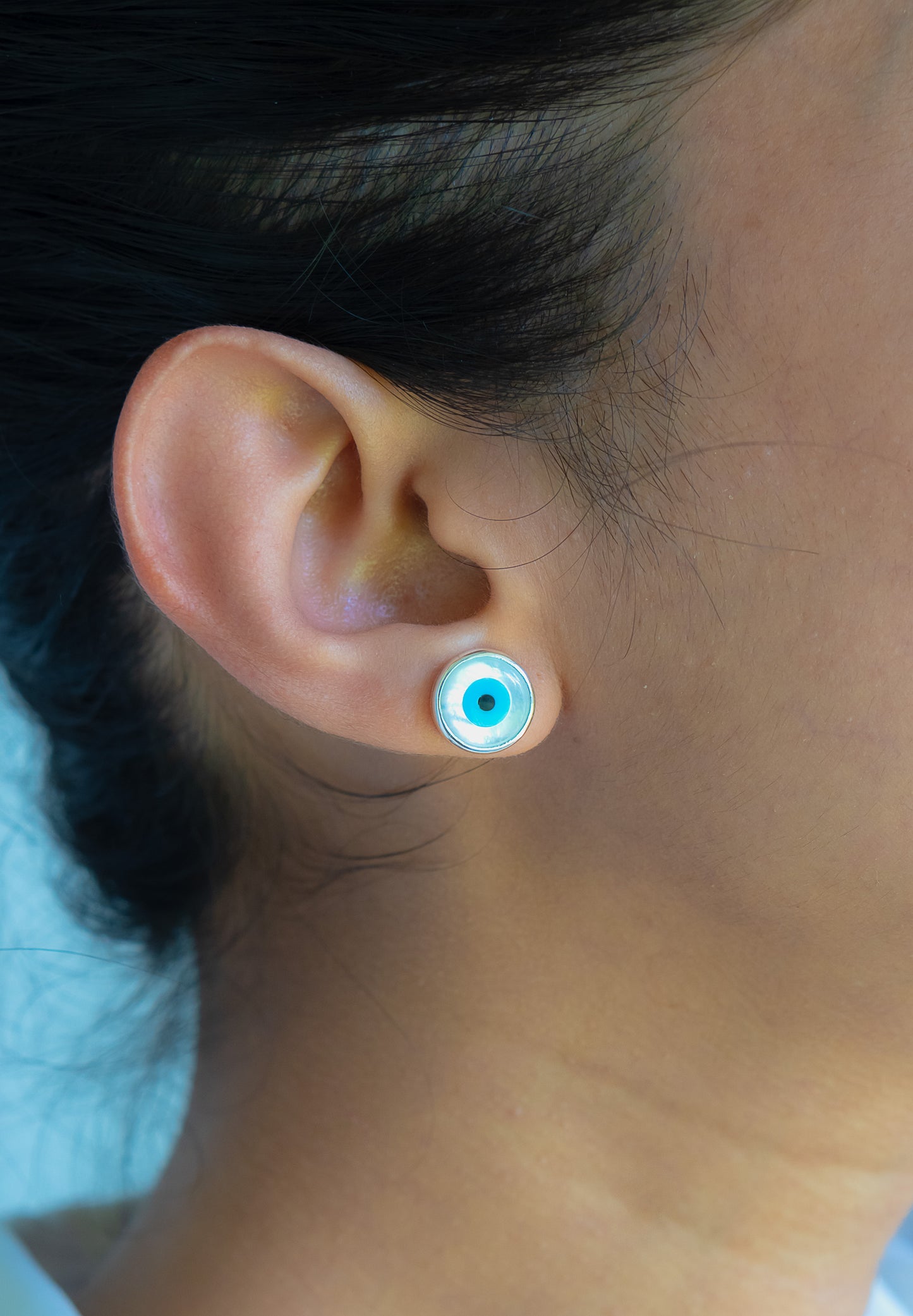 Mother of Pearl Nyra Evil Eye Earrings - CLJ503