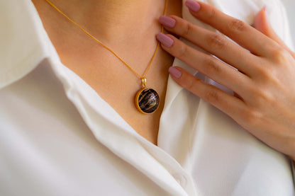 Gold Stone Necklace - CLJ145