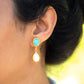 Blue Chalcedony Pearl Kayla Earrings - CLJ250